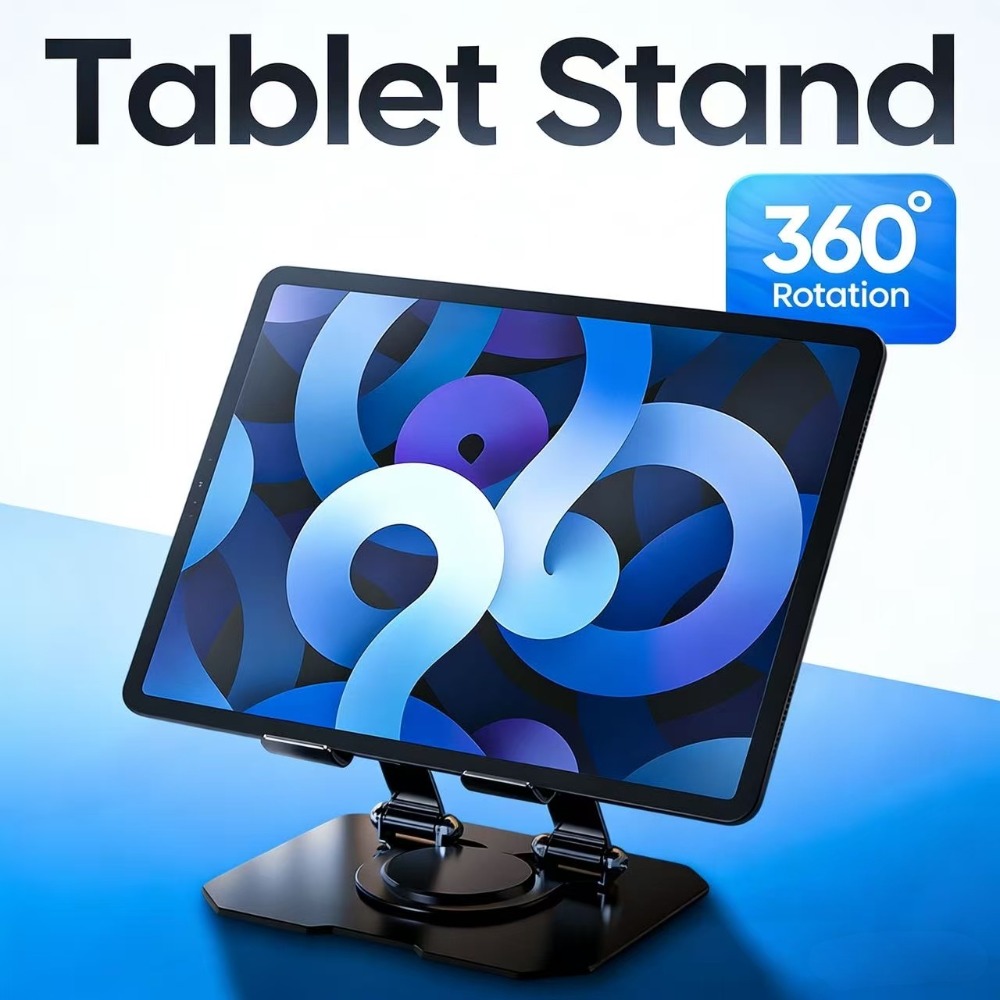 Cooling Stand Tablet - 360 ° 回転可能なタブレットスタンド 調整可能な折りたたみ式デスクトップスタンドホルダー 4.7-12インチのiPad Pro/Air/Minラップトップタブレットに対応
