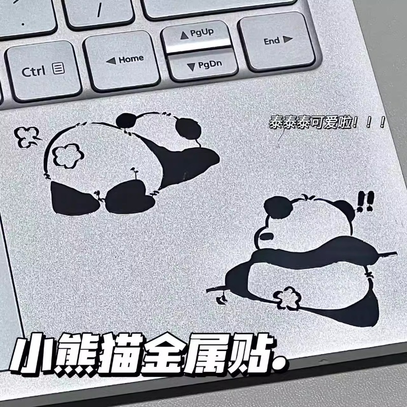 Tablet Cute Accessories - 3 個のかわいい 3D ステレオリアルメタルパンダステッカー INS スタイルミニデカール