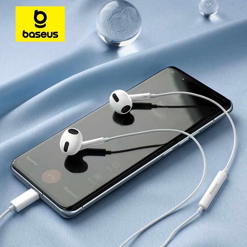 Wired Earphone Lightning - Baseus C17 タイプ C イヤホンインイヤーイヤホン有線ヘッドセットマイク付きスマートフォン用 Xiaomi