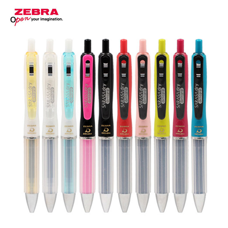 Zebra Tablet Accessories - 1個ゼブラゲルペンJJZ49 sarasaドライairfitエアクッション抗疲労0.5ミリメートル交換可能なソフトホルダープレス黒水ペン