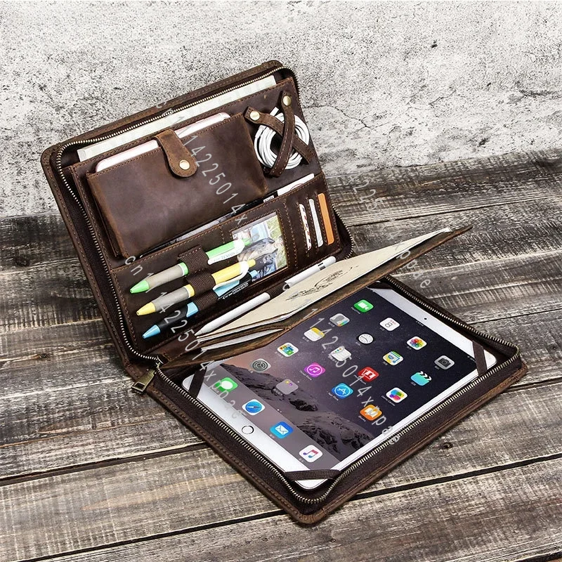 アクセサリー レザー製タブレット収納バッグ iPad用 ペン - Tablet Tech Accessories のレビューと価格
