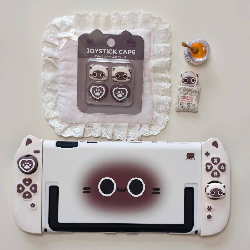 かわいい猫シリコンコントローラ保護ケース親指グリップジョイス - Tablet Cute Accessories のレビューと価格